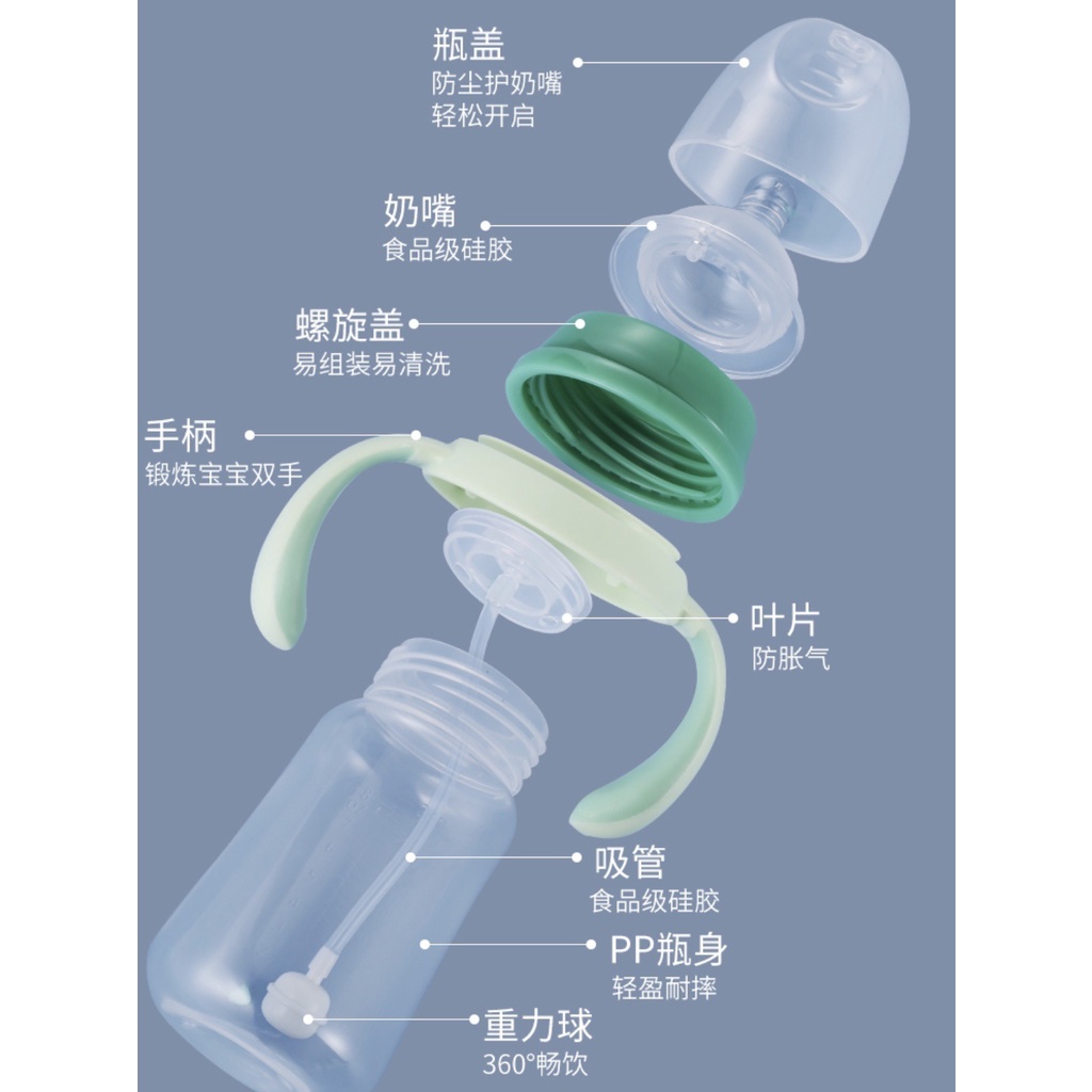 Bình sữa có tay cầm tiện lợi nhiều màu sắc tùy chọn thích hợp cho bé sơ sinh