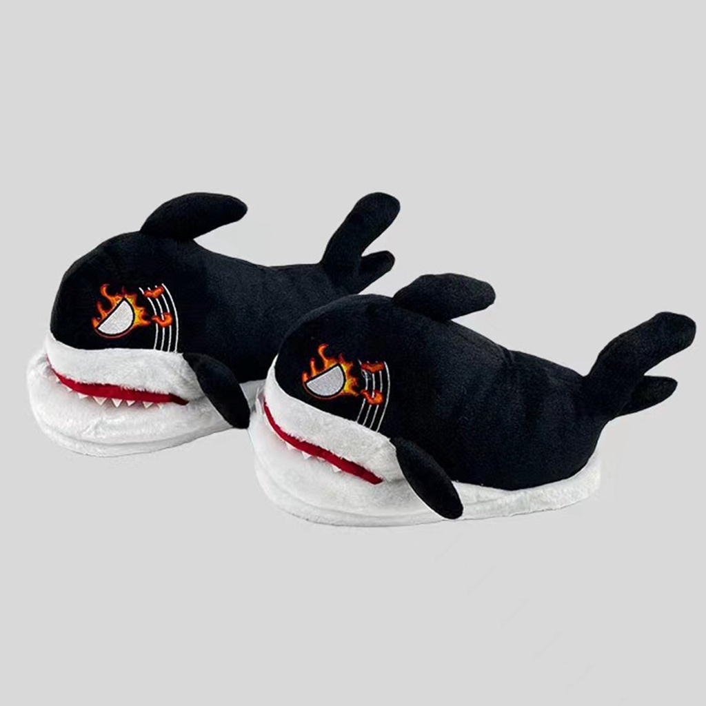 Dép Đi Trong Nhà Đế Mềm Dày Thoải Mái Hình Cá Mập Hoạt Hình Dễ Thương Mùa Đông Cho Cặp Đôi Nam Và Nữ