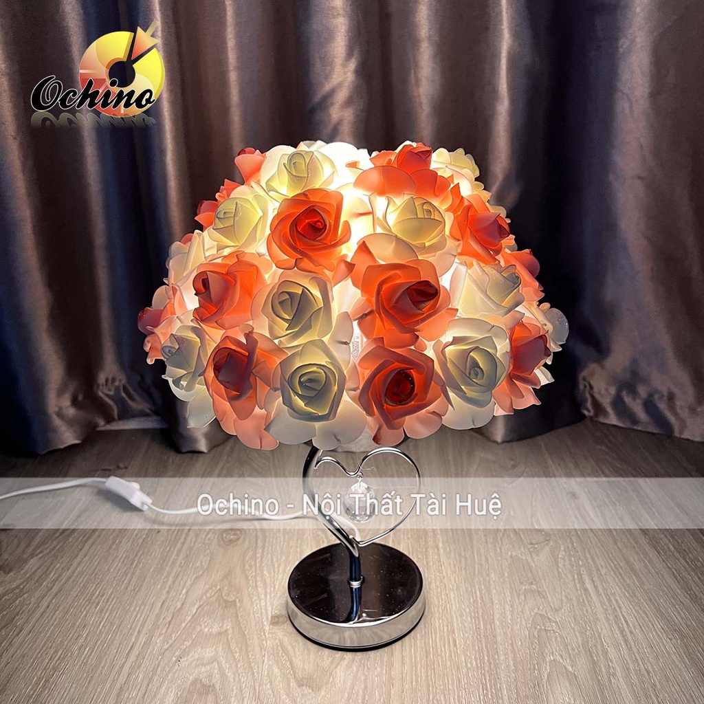 Đèn Hoa Hồng Mẫu Nón Chân Tim Trang Trí Decor Phòng Ngủ Phòng Cưới (Ảnh Và Video Shop Chụp)
