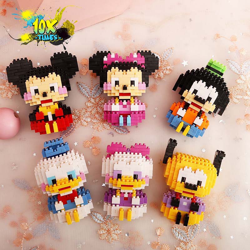 Lego nano 3D mô hình lắp ghép đồ chơi  disney vịt donald, chuột mickey lego sáng tạo trẻ em, quà tặng sinh nhật