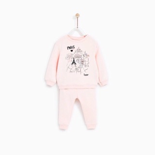 Bộ quần áo nỉ zara cho bé gái