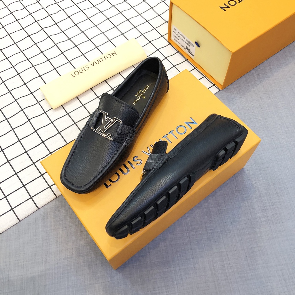 Giày tây lười nam cao cấp da thật Louis Vuitton LV thiết kế sang trọng và trẻ trung