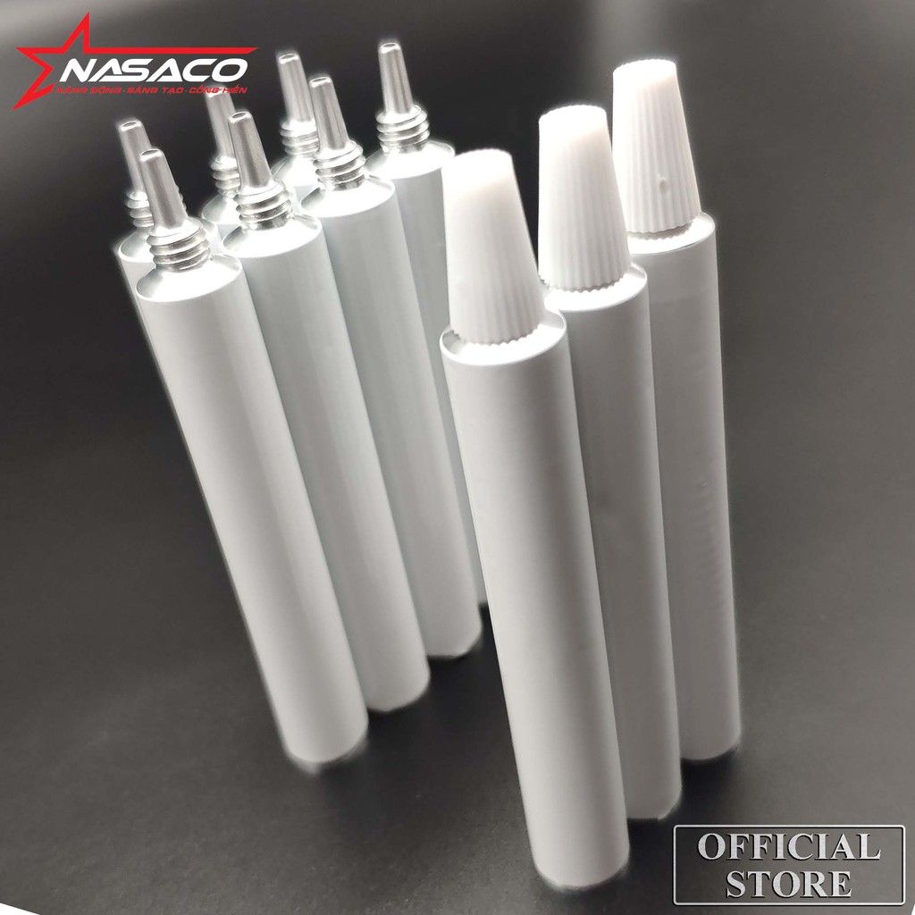 Combo 50 Tuýp Nhôm Năm Sao Đường Kính Thân 13mm Kèm Nắp (Đầu Nhọn, Sơn Nền Trắng) - Sức Chứa 5g