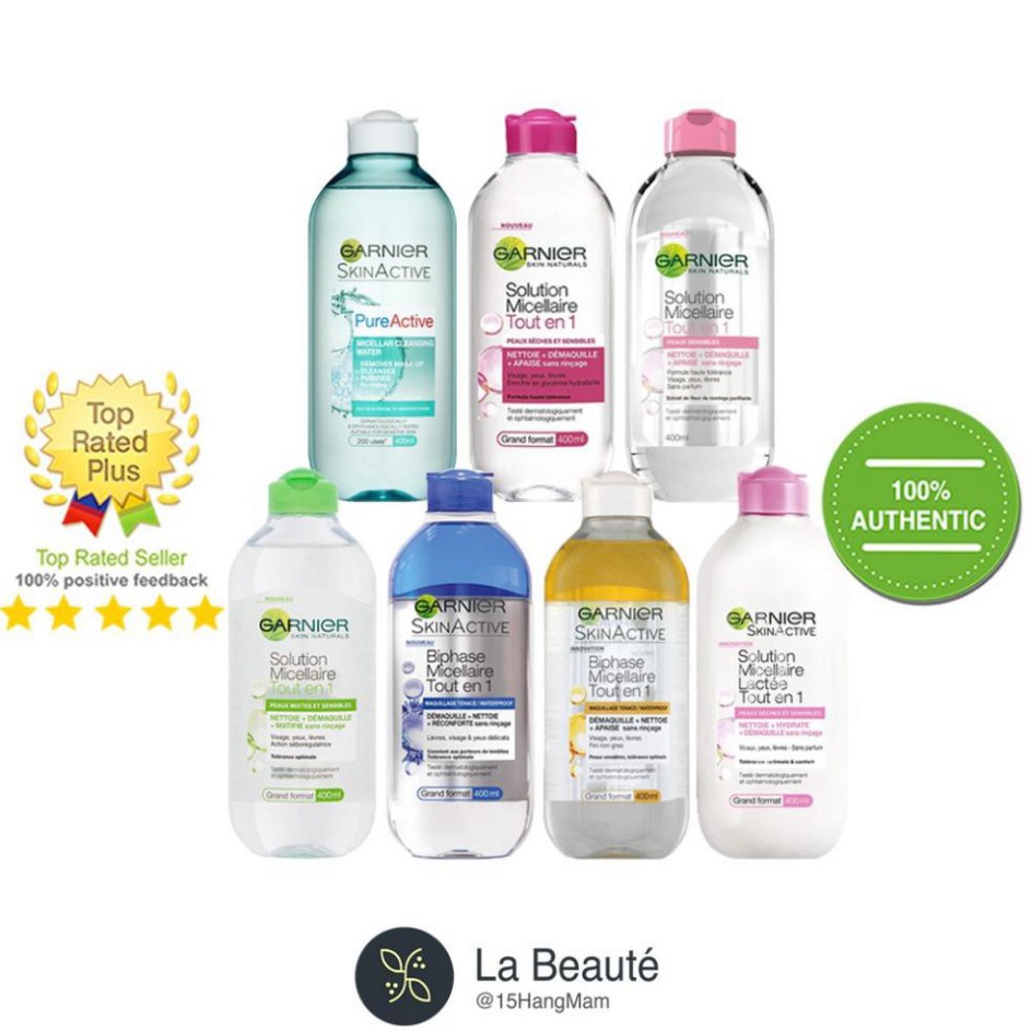 Garnier Skin Active Solution Micellaire Tout en 1 - Nước Tẩy Đủ Loại 125ml-400ml