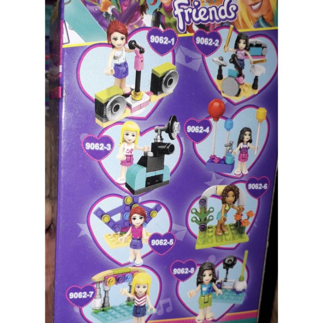 Lắp ráp 1 hộp Lego_Friends các nữ ca sĩ 9062 trọn bộ