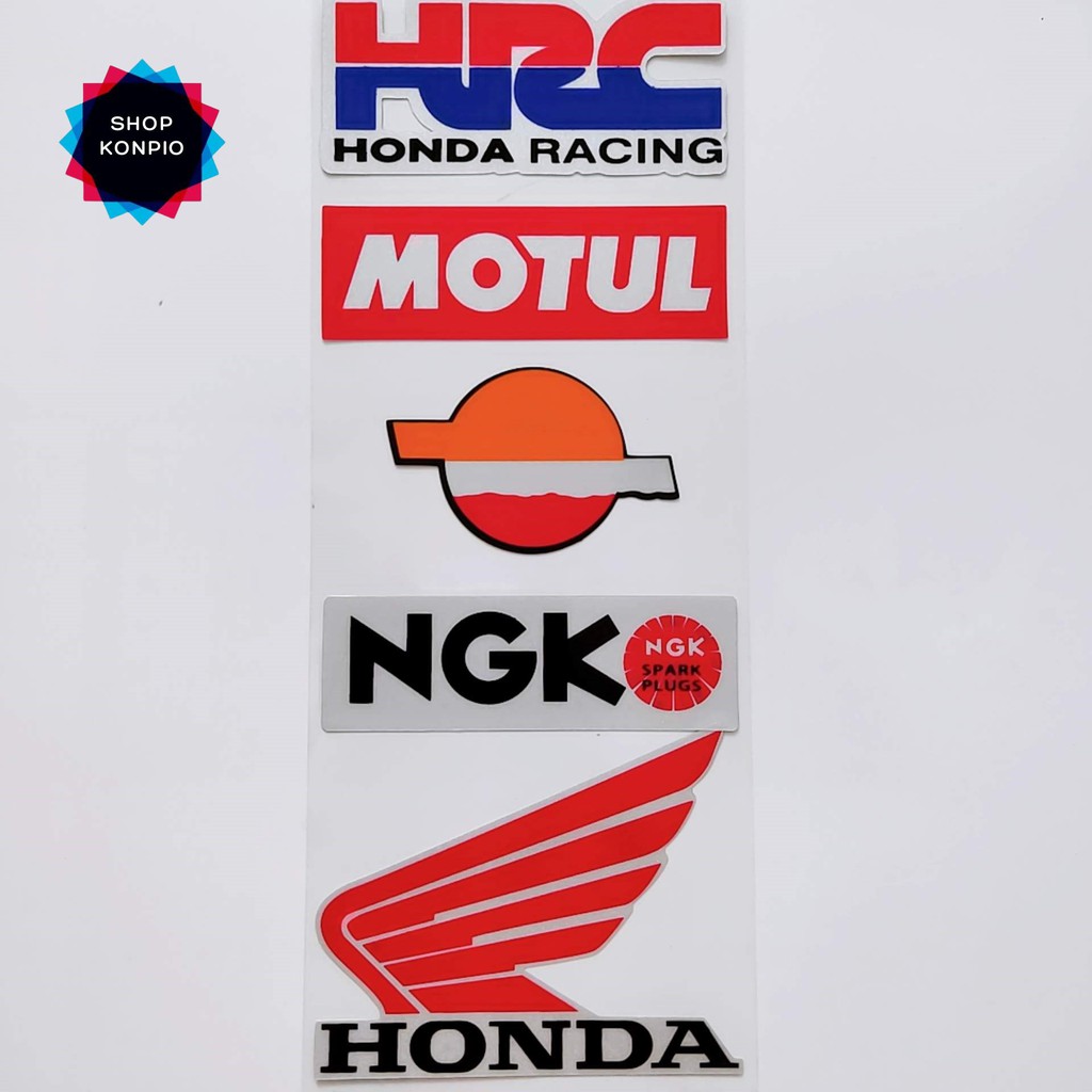 Bộ Tem Sticker Phản Quang Honda HRC Cao Cấp Dán Xe Máy, Ô Tô, Mũ Bảo Hiểm, Chống Thấm Nước, Chống Bay Màu