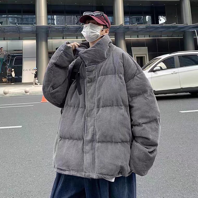Áo Phao Nhung tăm trần bông,Áo Phao unissex, cổ lọ oversize Thu-Đông