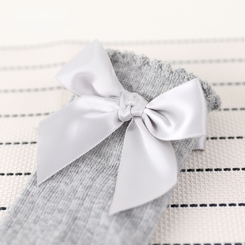 Vớ Cotton Dài Trung Bình Đính Nơ Cho Bé Gái