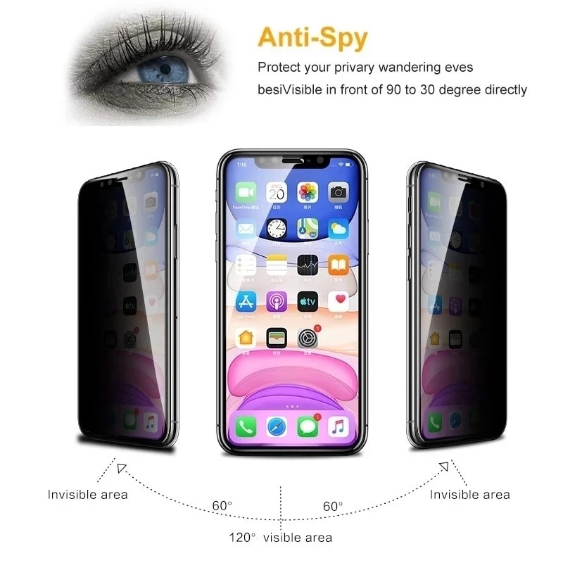 Kính Cường Lực Bảo Vệ Màn Hình Chống Nhìn Trộm Cho iphone 15 14 pro max 14 plus 12 11 pro max 12mini x xr xs 6 6s 7 8 plus