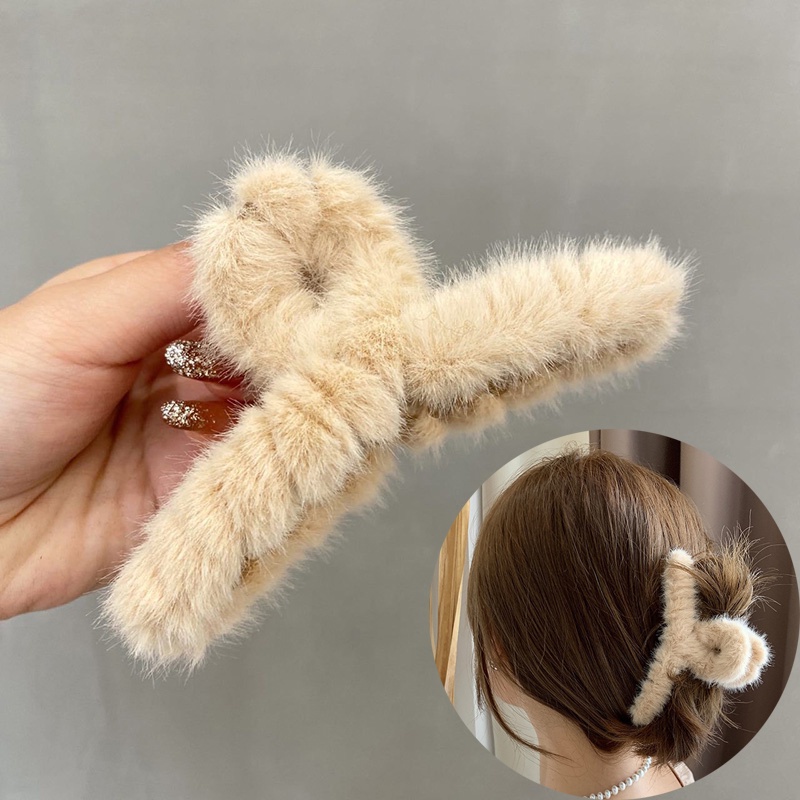 Kẹp Tóc Hình Thỏ Bằng Lông Nhung Dễ Thương Xinh Xắn Phong Cách Hàn Quốc Cho Nữ lông thỏ