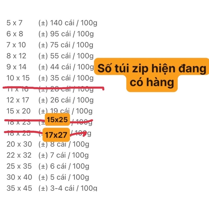 100g TÚI ZIP CHỈ ĐỎ ĐỦ KÍCH CỠ TỪ 100g-5Kg