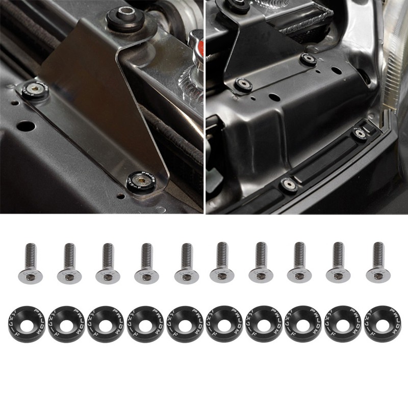 Set 10 ốc vít vòng đệm 6mm bằng nhôm cho Honda Civic Integra