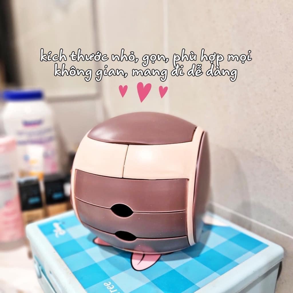 HỘP ĐỰNG TRANG SỨC HÌNH PHI THUYỀN NHIỀU NGĂN CÓ GƯƠNG TIỆN LỢI