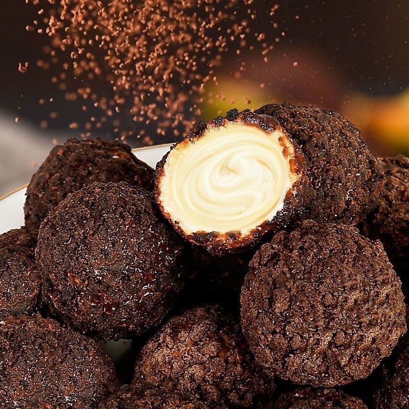 Bánh Socola nhân chảy 3 lớp SIÊU HOT, Bánh oreo Socola nhân dâu chảy KUNGFU THE MINI BALL