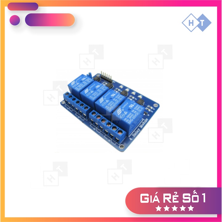 Module relay 5v 4 kênh đóng cắt mạch điện 220v 10A có cách ly quang | Rơ le 4 kênh dành cho Arduino