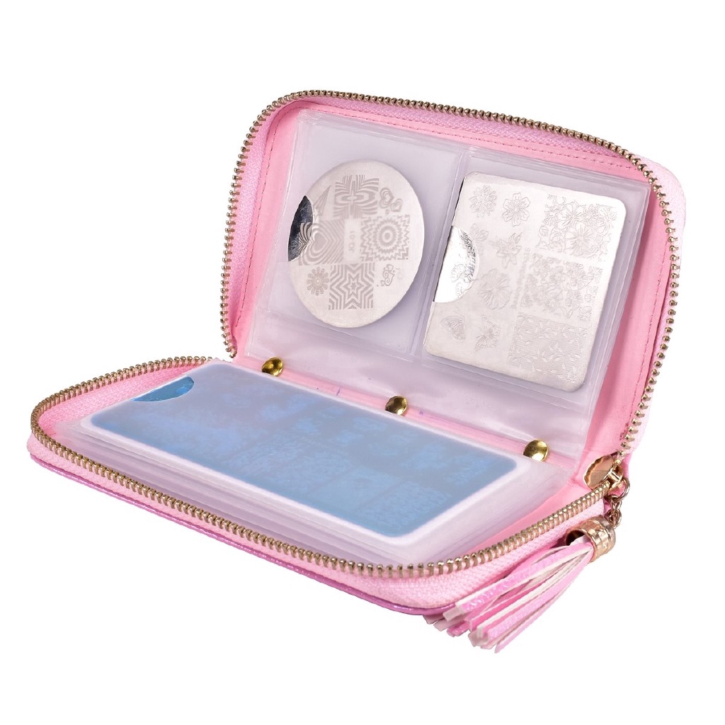 [Hàng mới về] Túi đựng tấm khuôn dập họa tiết trang trí móng 24 ngăn tiện dụng