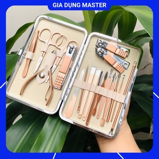 Đồ cắt móng tay, Bộ cắt tỉa móng 18 món, nhỏ gọn tiện lợi.