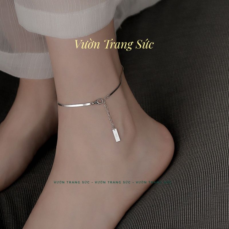 Lắc chân bạc S925 - Vòng chân bạc Ý sợi mảnh dễ thương Vườn Trang Sức VTSLC00224