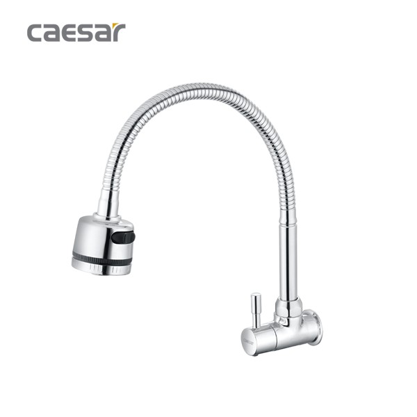 Vòi bếp lạnh ống mềm gắn tường - đầu vòi 2 chế độ K026C Caesar