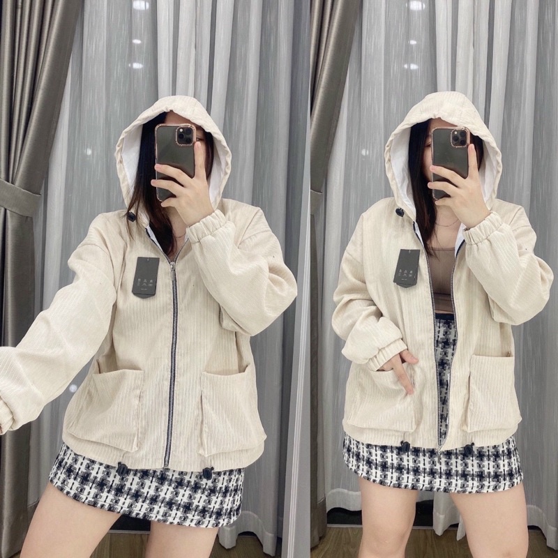 Áo khoác nhung tăm túi vuông siêu xinh hình chụp thật | BigBuy360 - bigbuy360.vn