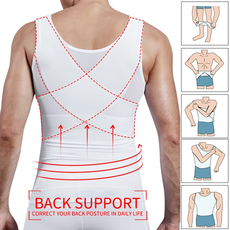 Áo Nịt Bụng Định Hình Cơ Thể Thon Gọn Sát Nách Cho Nam