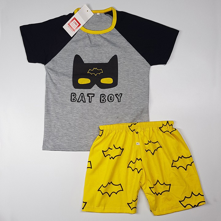 [ xả kho ] Bộ cotton cộc tay cho bé trai, bé gái- in hình bat boy F207