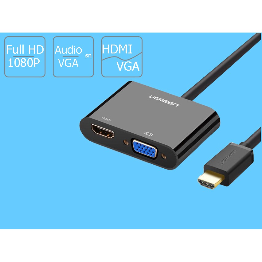 Cáp Chuyển Đổi HDMI Sang VGA&amp;HDMI Ugreen 40744 Chính Hãng