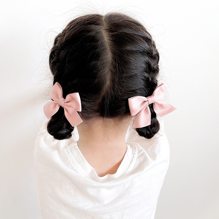 Set 2 Kẹp Tóc Nơ Xinh Xắn Dành Cho Bé Gái