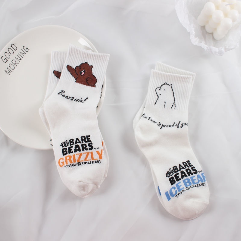 Đôi Vớ In Hình Gấu Trúc Bắc Cực Dễ Thương