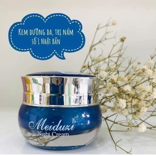 Kem Meiduzi đêm loại 1 chính hãng kem Nhât dưỡng trắng xóa nám tàn nhang đồi mồi màu xanh 20g
