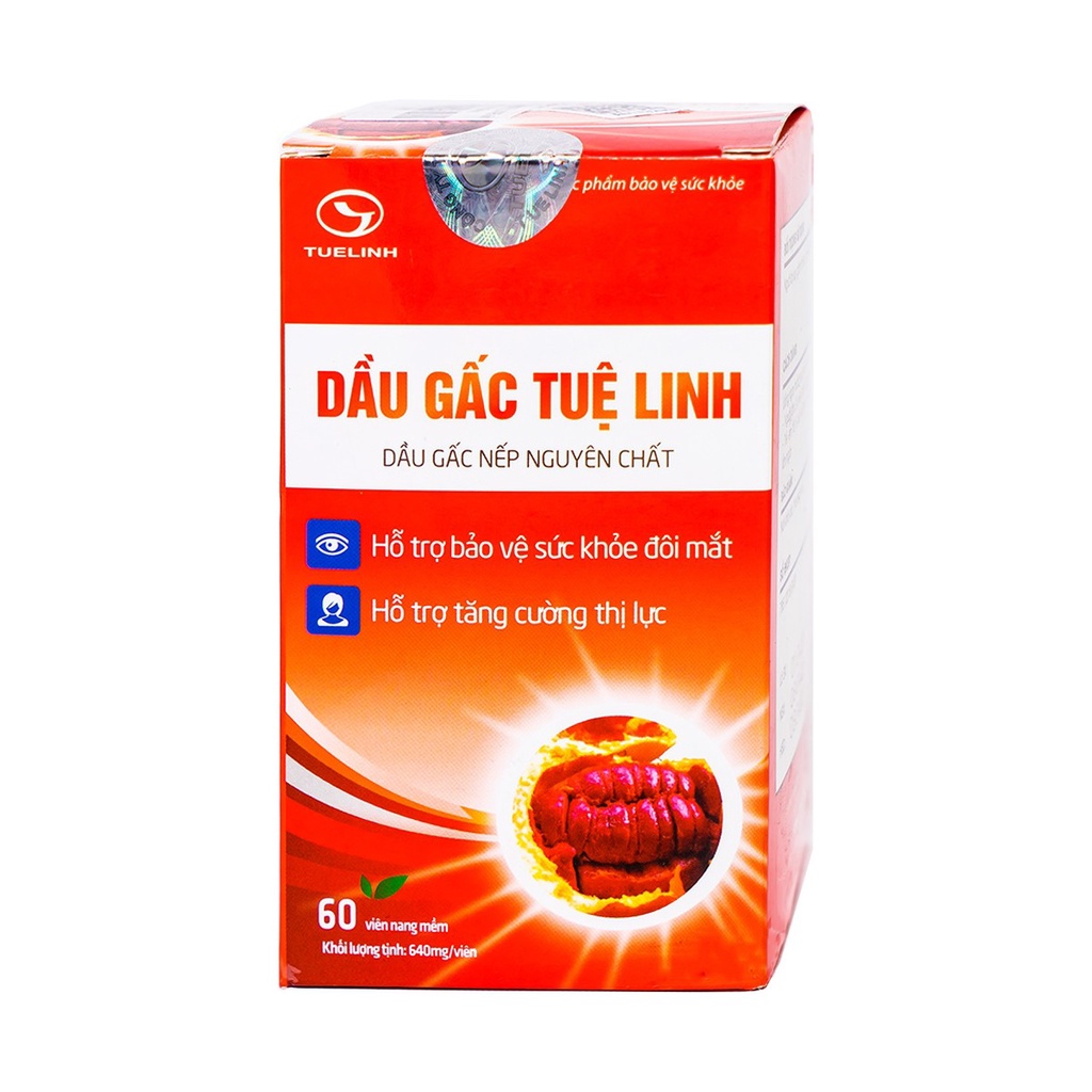 Dầu Gấc Tuệ Linh- HỘP 60 VIÊN- giúp sáng mắt đẹp da, tăng cường thị lực bảo vệ đôi mắt khỏe và sáng hơn