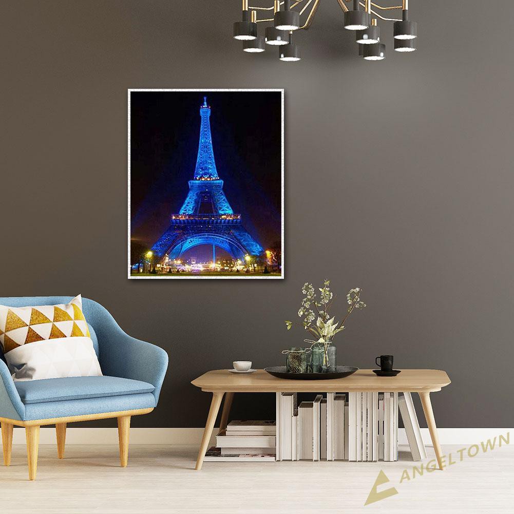 DIY 5D Mosaic Full Drill Diamond Painting Eiffel Tower Rhinestone Cross Stitch