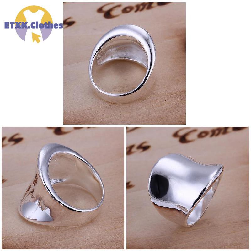 ETXK Europe and the United States Simple Hand Jewelry Delicate Thumb Fingerboard 925 Sterling Silver Ring for Women