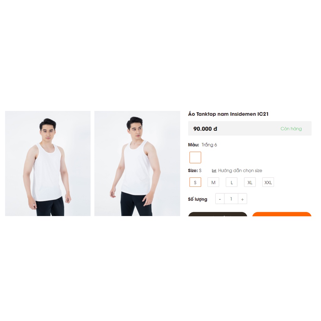 Áo Lót Nam Áo Thun Ba Lỗ Insedemen IC21 Màu Trắng Basic Kiểu Dáng Classic Vải Cotton Mềm Mịn