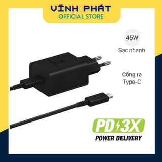 Bộ Sạc Nhanh Samsung 45W Note 10 Plus S20 Ultra Chính Hãng