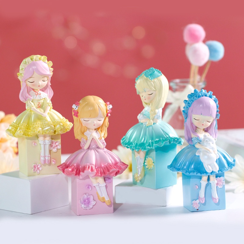 Búp bê trang trí  tượng em bé gái mẫu mới dễ thương