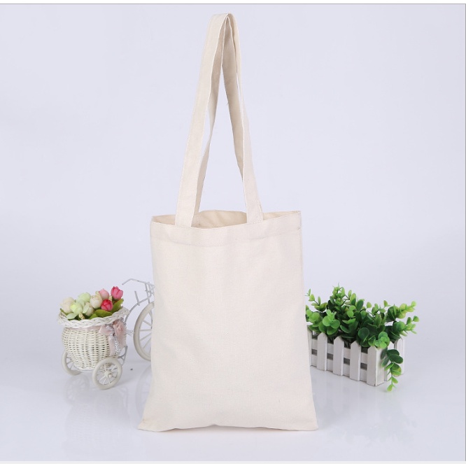 [Giá sỉ] Có Khóa Kéo Túi vải bố, Túi vải Canvas trơn Màu Trắng - Màu Be