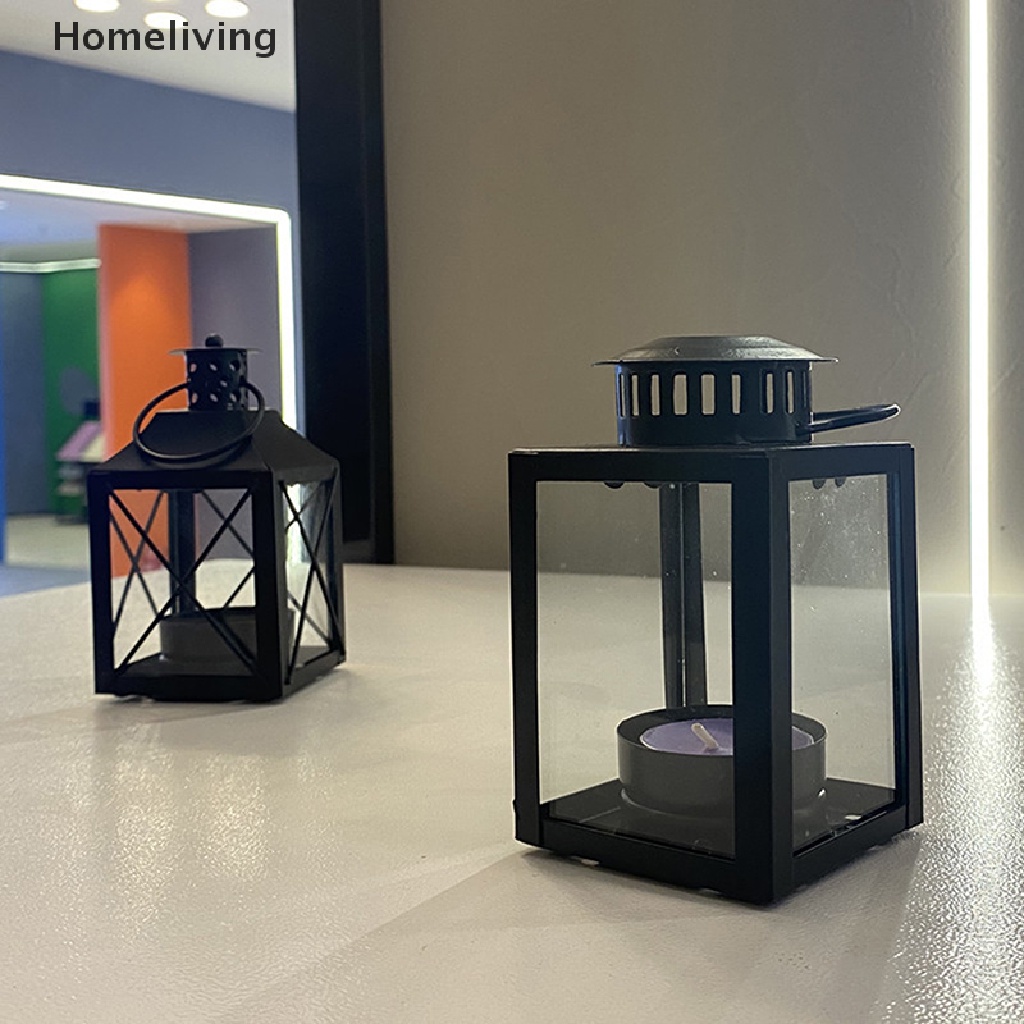 Lồng Kính Đựng Nến Bằng Sắt Treo Trang Trí Nhà Cửa