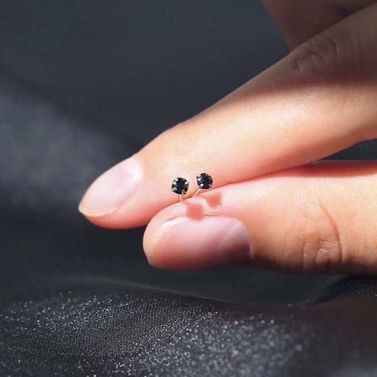 Bông Tai Mạ Bạc 925 Đính Đá zircon 2.5mm Nhiều Màu Sắc Thời Trang Cho Nam Và Nữ