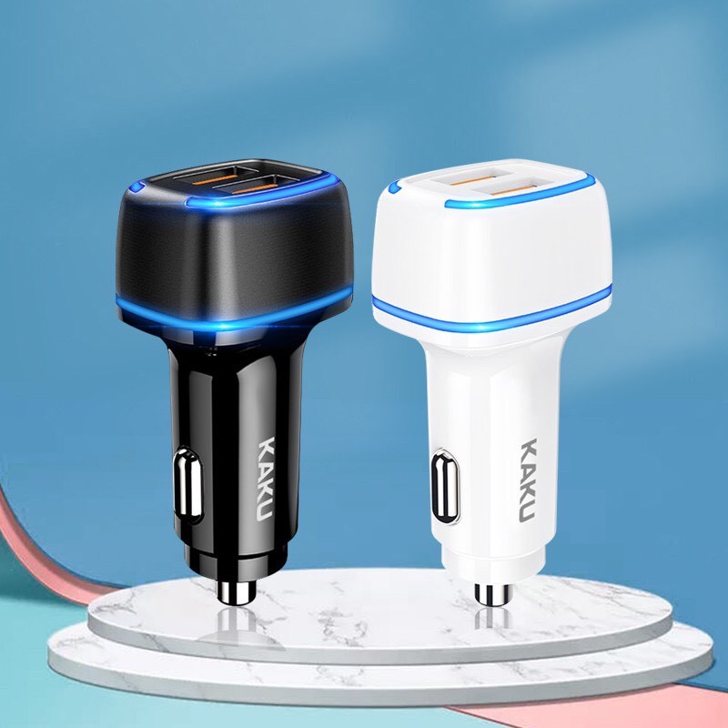 Tẩu ô tô, xe hơi ,cốc sạc nhanh điện thoại trên xe hơi cao cấp chính hãng Kaku 12W 2 cổng USB