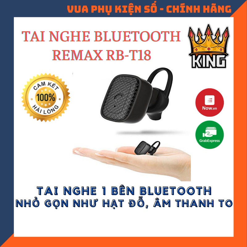 Tai nghe Bluetooth Headset Mini Remax RB-T18 - Chính hãng - Nhỏ gọn - Pin Trâu