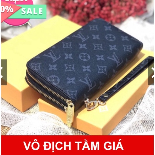 Ví Cầm Tay LV Nhiều Ngăn 2 khóa cao cấp full box