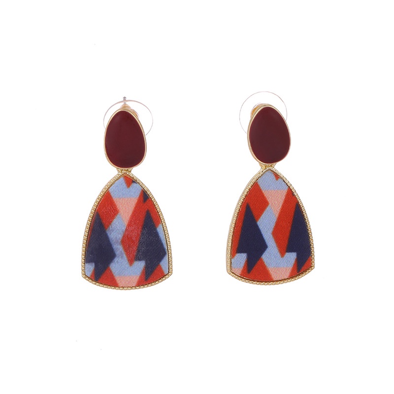 Khuyên Tai Hình Học Nhiều Màu Cổ Điển Chất Lượng Cao