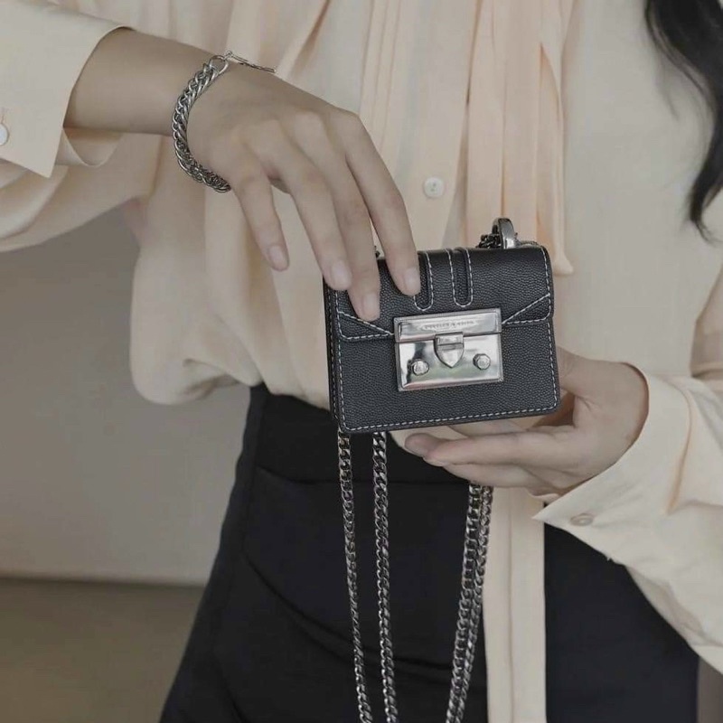 Túi đeo chéo, kẹp nách mini cnk1 nữ hàng xuất xịn - xích nặng tay fullbox