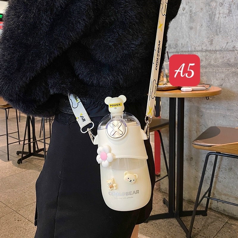 Bình nước gấu cool &amp; bear 630ml siêu cute xinh muốn xỉu nè