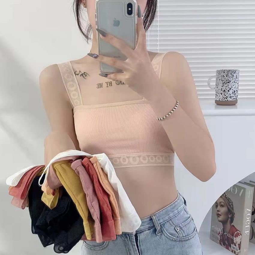 Áo bra nữ, bra 2 dây ren gân tăm, áo lót đệm mút ngực mỏng đẹp và dễ thương B901