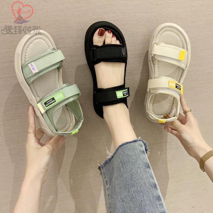 Sandal nữ quai dán đế bệt Designer