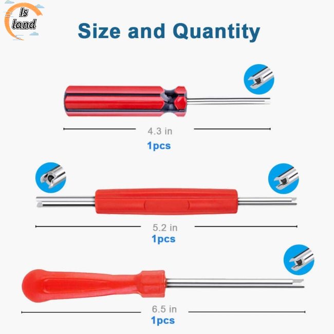 1 Bộ Dụng Cụ Tháo Lõi Van + Lõi Van + Nắp Đậy Van Lốp Xe Máy/Xe Hơi/Xe Tải