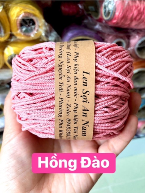 Sợi Dệt Trơn 2mm không lõi - Sợi móc túi ví, mũ, giày - phụ kiện thủ công handmade