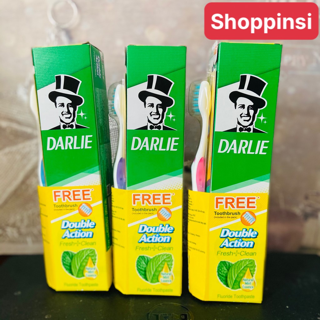 Kem đánh răng ông già Darlie Double Action 225g (tặng bàn chải đánh răng)